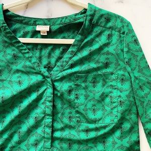 Kelly Green Blouse - Dress up or down!